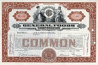 General Foods Corp, 1960s-70s "Less Than 100 Shares" Stock Certificate